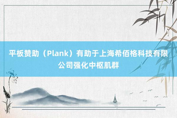 平板赞助(Plank)有助于上海希佰格科技有限公司强化中枢肌群